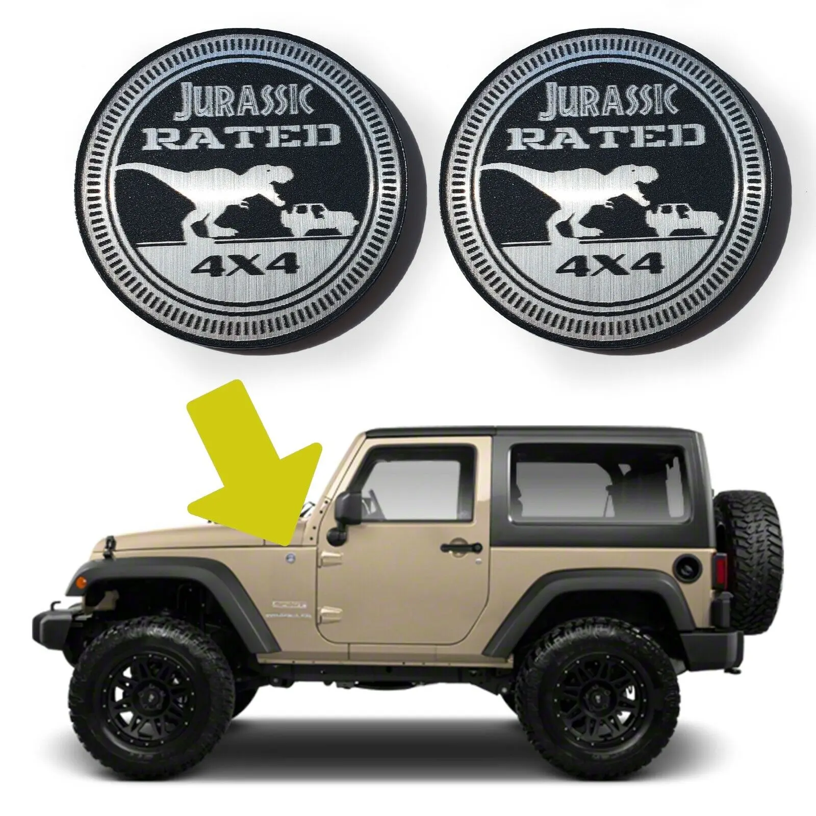 Jurassic Fender Badges for Jeep Wrangler 4x4 Emblems