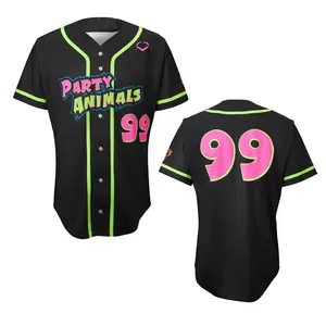 Hot new 2026 PartyAnimals#99 Short Sleeve Jersey - Black, YOUTH baseball jersey, Vintage Streetwear baseball jersey, Casual baseball jersey outfits, Unisex, Trendy baseball jerseys