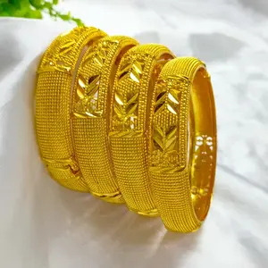 African Golden Women's Wheat Ear Bracelet India Middle East Nigeria Wedding Luxury Plated Jewelry Brazil Bracelet