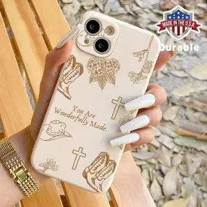 Cowboy Hat Pattern Phone Case, Cross Pattern Phone Protective Cover, Phone Accessory Compatible with iPhone 11 12 13 14 15 16 Pro Max nic flaunt Astronaut Protection Protector Cellphone Transparent Durable