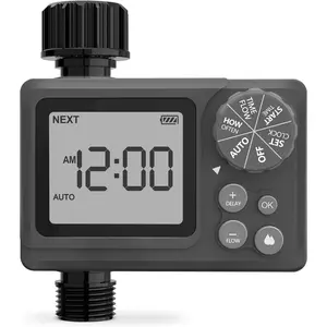 Programmable Water Volume Control Sprinkler Timer, Water Duration Control Hose Timer with Water Meter, Auto and Manual Watering for Irrigation, Garden and Drip System (1 Pack)