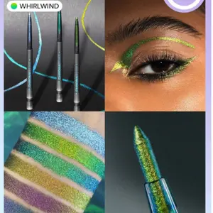 SHEGLAM Chroma Zone Multichrome Gel Liner-Pixels 3 Colors Shiny Ultra Pigmented High Shine Finish Eyeliner Gel Waterproof and Sweat-proof No Smudge Blue Multi-Use Smooth Liner Black Friday Party Eyeliner