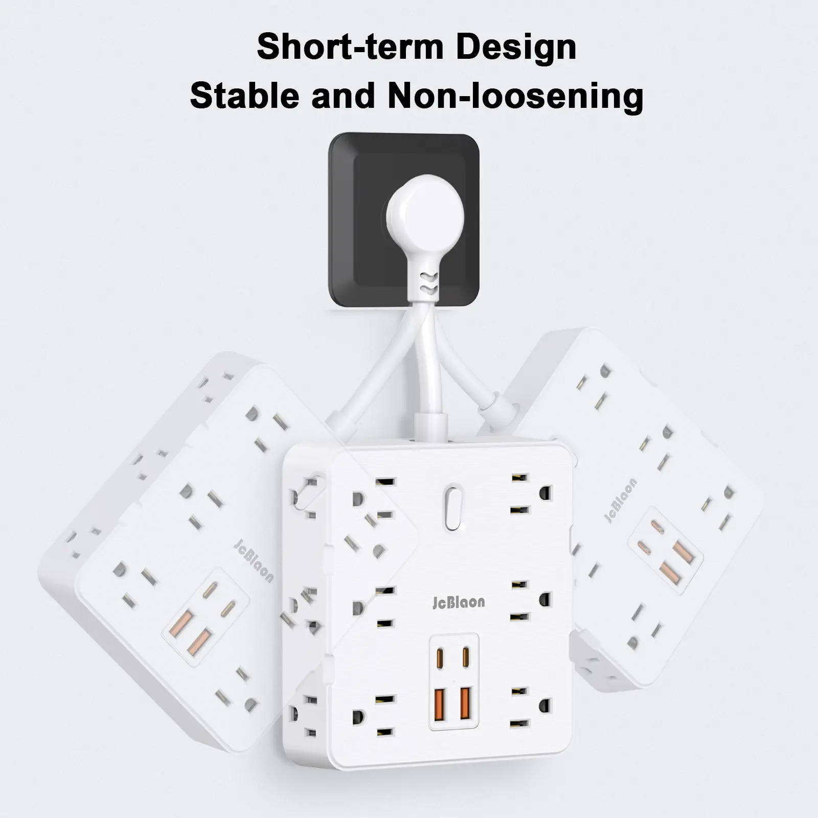 16-In-1 Surge Protection Power Strip, Surge Protector Outlet, Power Socket Expander, Power Socket Extender, Wall Outlet Extender, Multiple Sockets, 12 Ac Outlets and 4 USB Ports, Portable Short Cord Design, Compact for Home Office Travel Dorm Use