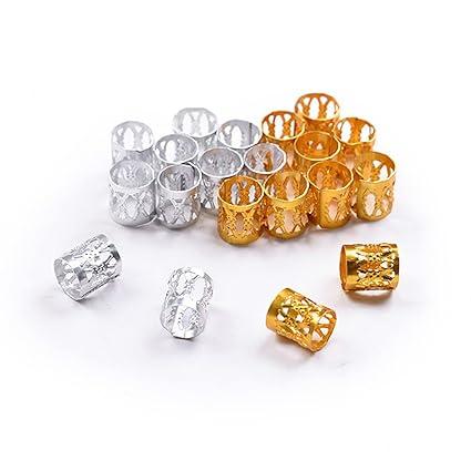 80 Pieces Hair Jewelry Rings Aluminum Hair Accessories Dreadlocks Metal Hair Cuffs Decorations Pendants for Passion Twist Crochet Braiding Hair