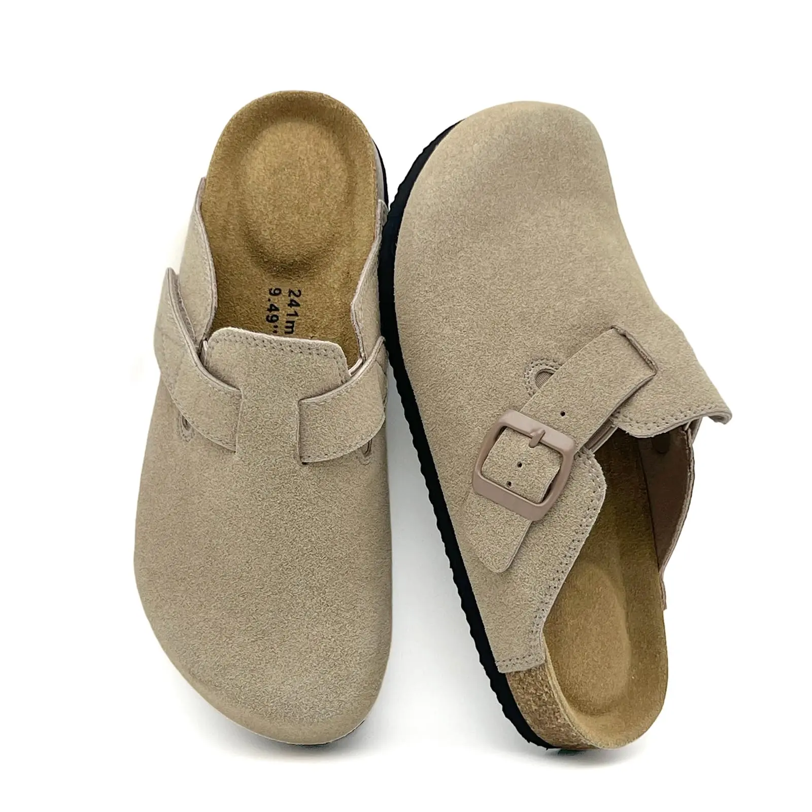 Lumubby Women's Genuine Suede Platform Clogs & Sandals - Modest, Street-Style, Flexible Ankle Slide Footwear with Cork Footbed, Arch Support, Adjustable Straps, Round Toe, Lightweight Polyester Foam Construction, Platform Sandals, Minimalist