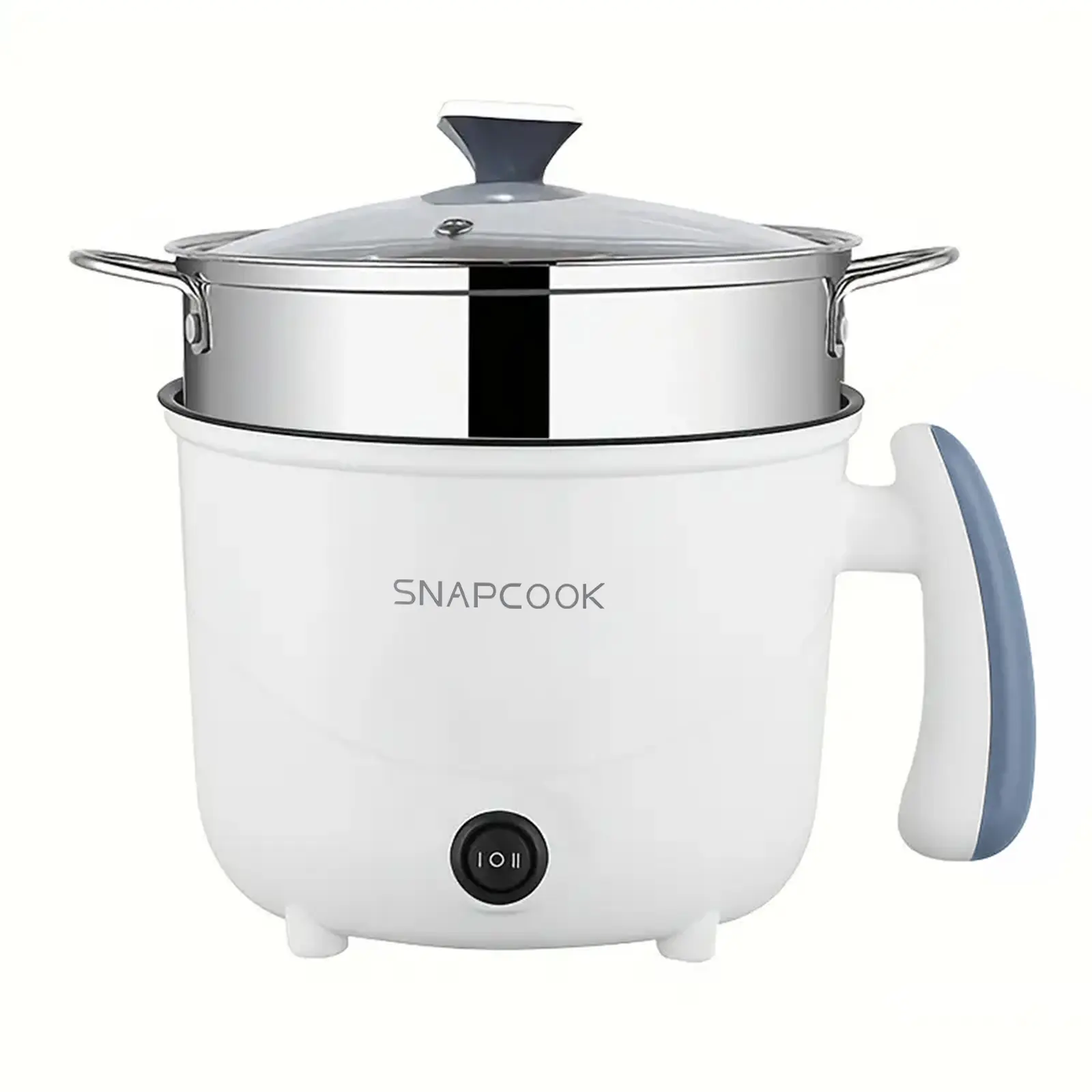 Snapcook Electric Rice Cooker with Stainless Steel Lid and White Body for Easy Cooking