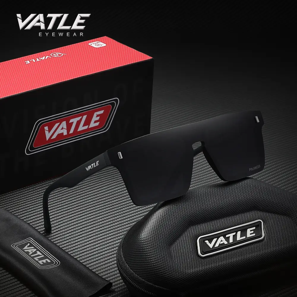 VATLE Classic Fashion Frameless Polarized Sunglasses Men Polycarbonate UV400 Protective Outdoor Fishing Golf Beach Party Accessories Birthday Gift Men work sunglasses for men VE321