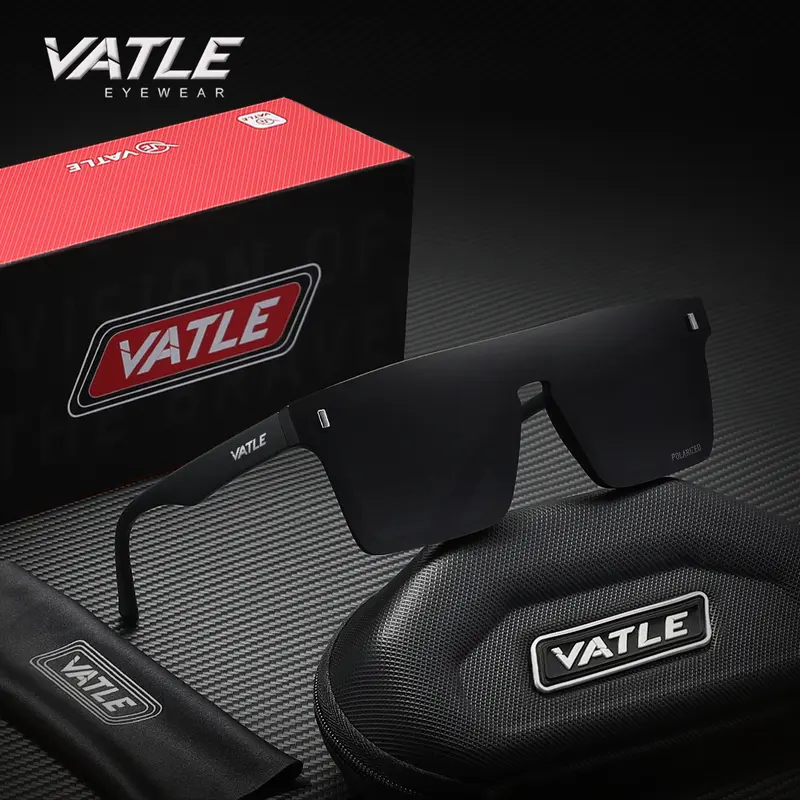 VATLE Classic Rimless Square Sporty Polarized Sunglasses - TAC Lens, PC UV400 Protection, Tomboy Style Unisex Eyewear, Heat & Sun Protection, Outdoor Fishing Use, Birthday/Holiday Gifts, Model VE321, UV Men's Sunglasses