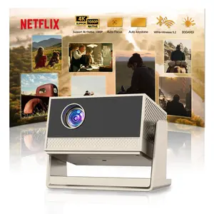 [US Warehouse] 2026 C9 Projector, New Year Pick, 500 ANSI Lumens, 4K Decoding, Android 11.0, Dual Wi-Fi 6 Wireless, Bluetooth, Autofocus, 180° Rotation, 150-Inch HD Display, Built-In Audio Speaker, Home Use Home Cinema Projector tiktokshopspringglow summe
