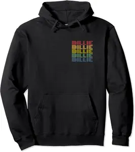 Billie Retro Wordmark Pattern Vintage Style Pullover Hoodie - Rubencordov Shop 55B09PD91545