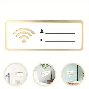 WiFi Sign Wireless Network Acrylic Signage, 1 Count Wireless Network Coverage Wall Password Logo Sticker, Office Stationery & Supplies