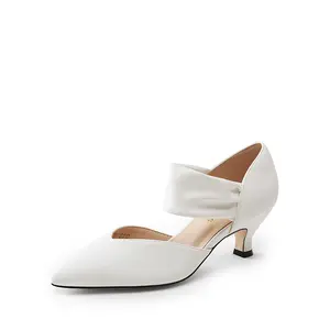 Women's High Heels Chunky Block Pumps Pointed Closed Toe Ankle Strap Dress Shoes Wedding Dress Closed Toe Pump Shoes