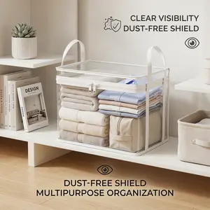 Clear Dustproof Storage Bag – Large PVC Organizer with Zipper & Handle for Toys, Clothes & Home Essentials