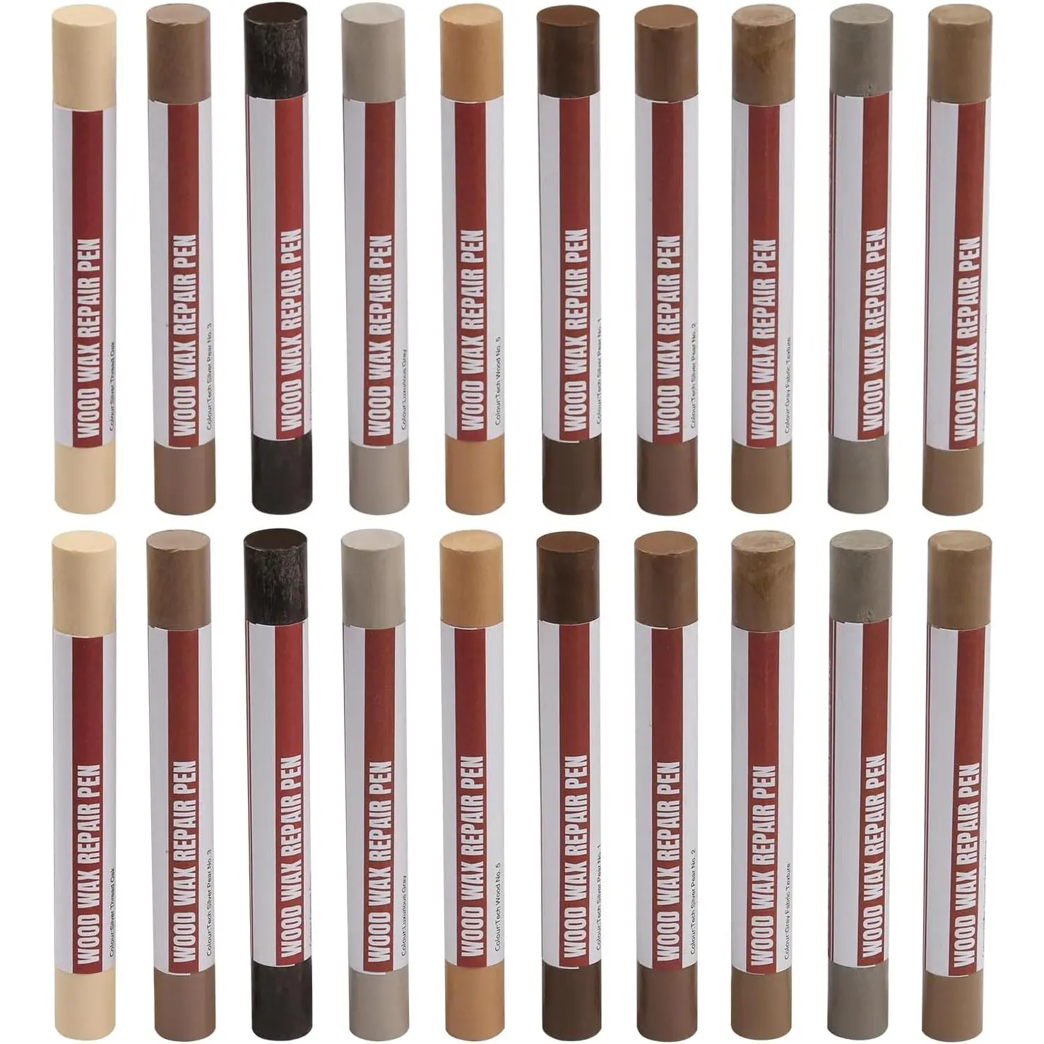 Filler Sticks,20 Colors  Repair Wax Crayons, Furniture Markers Touch up for Repairing , Dings, Cracks and Holes in  Floors, Cabinets, Cut Panels(Technicolor Series)
