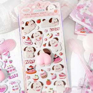 Cute Animals 3D Pinchable Butt Stickers - Panda Monkey Bunny Bear Squishy Stickers for Journal, Phone Case and Kids Crafts