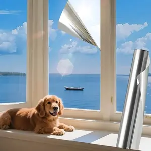 A one-way mirror window film for privacy and sunshade-temperature control adhesive film, PVC material, easy to install, suitable for home, office, restaurant or classroom, anti-glare film