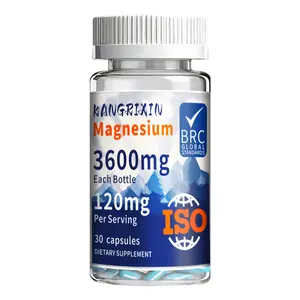 Magnesium glycinate supplement, 120mg per pill - high absorption rate of chelated magnesium, minimal gastrointestinal irritation, suitable for digestive sensitive individuals, 30 pills per bottle