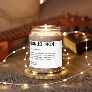 Bonus Mom Definition Candle Gift, Stepmom Gift for Mother's Day, Stepmother Birthday Gift, Mother's Day Gift Home Decor 9oz
