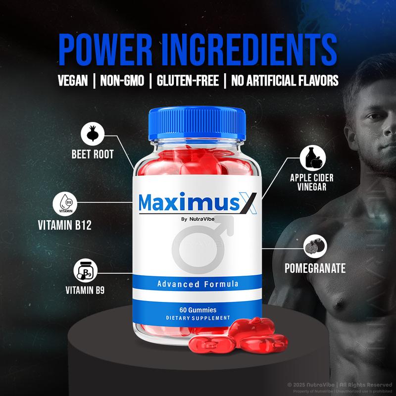MaximusX Gummies - Advanced Formula 1000mg Gummies with Natural Ingredients for Health & Wellness