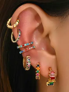 Women's Elegant Rhinestone Decorated Earrings Set, Exquisite Trendy Earrings, Fashionable Jewelry for Women & Girls for Party & Daily Decor, Stud Earring Jewelry