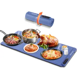 60Food Warmer - 500W Graphene Heating Mat for Parties Buffet, 6-Level Temp Control, 6-Hour Timer, Heating Area, Fast 10-Second Surface Heating, Ideal for Meals & Gatherings