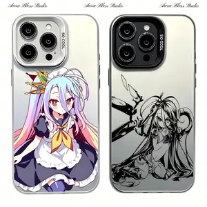 No game No life Anime Shuvi Phone Cases For iPhone 17 Promax Air 16 15 14 Pro Max Plus 13 12 11 Black White Purple IMD Matte Shockproof Protective Cover Gifts For Birthday Holiday