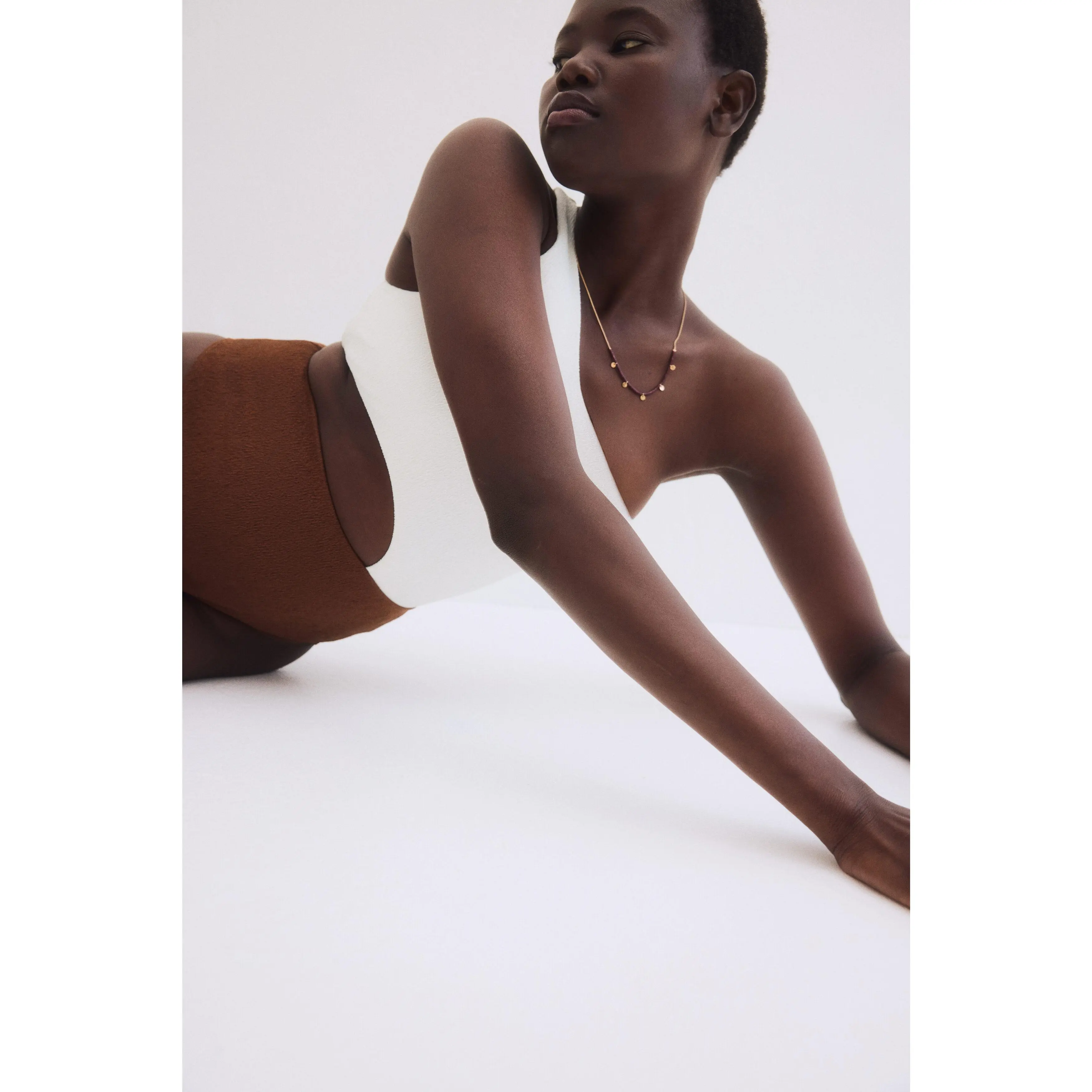 H&M Padded-cup High Leg One-shoulder swimsuit