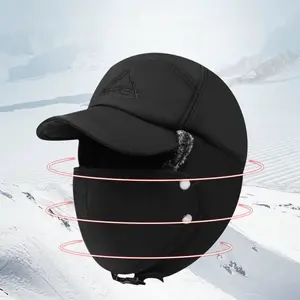 Winter Outdoor Unisex Windproof Hat with Ear & Face Protection - Thickened Cold-Resistant Warm Cotton Hat for Winter