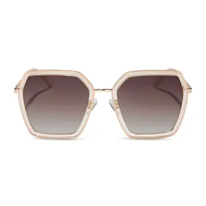 alameda - gold + frosty white + brown gradient polarized sunglasses