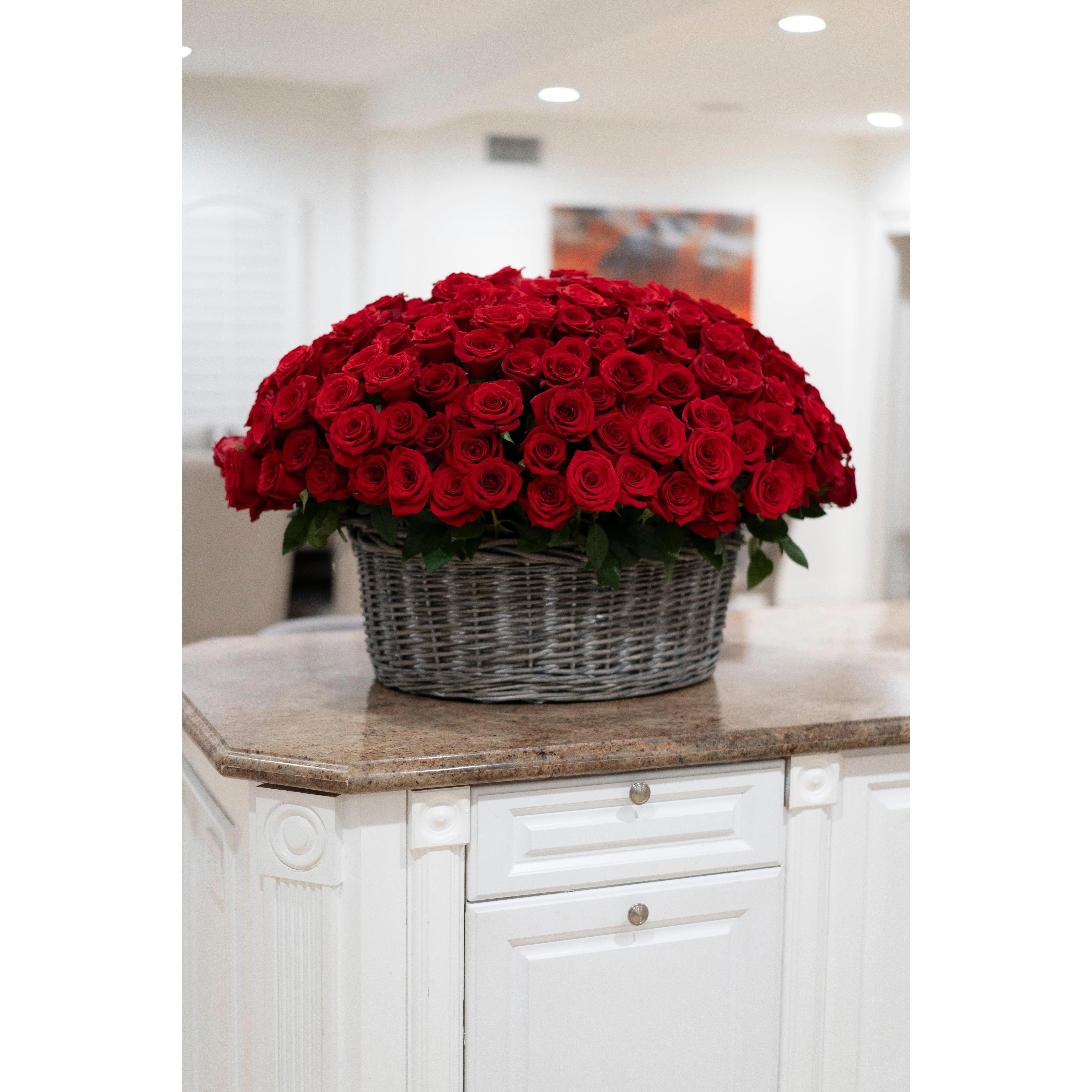 Luxury basket of 300 red roses