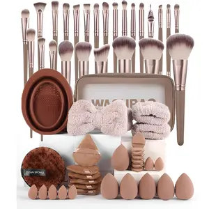 Professional 56+ Piece Makeup Brush Set, Includes Beauty Sponge, Cleaning Tools, Synthetic Bristles, Travel Storage Box, Ideal for Makeup Lovers