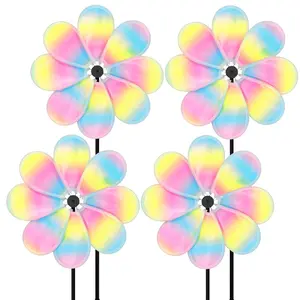 Colorful Garden Windmill, DIY Rotating Windmill, Decorative Plastic Windwheel, Outdoor Lawn Spinner, Vibrant Patterns, Yard Decoration