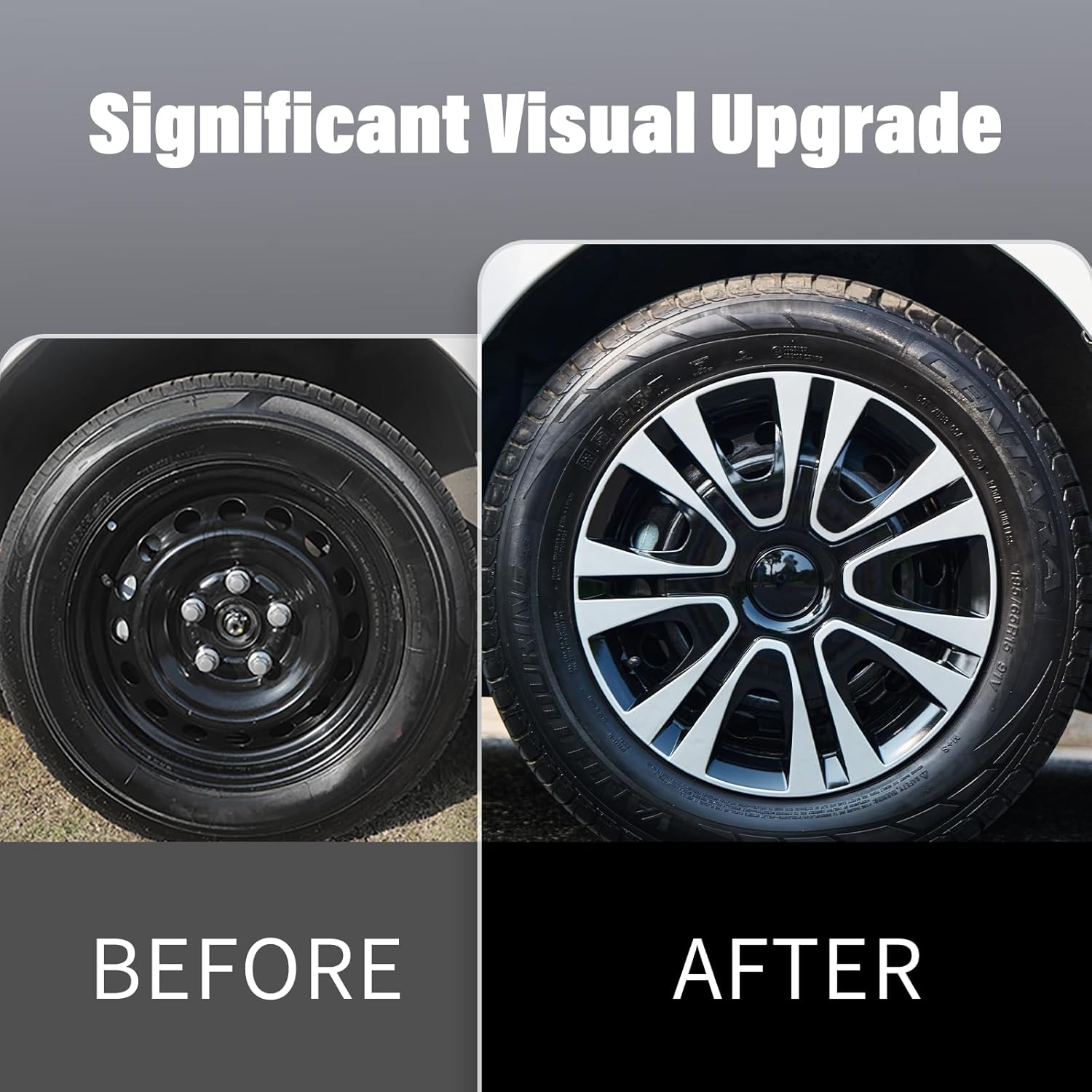 15 inch Hubcaps 4 Pack Wheel Cover Replacement Kit for Iron Rim Wheel Cover Car Hub Caps Wheel Rim Cover ABS Plastic Replacement Hubcap