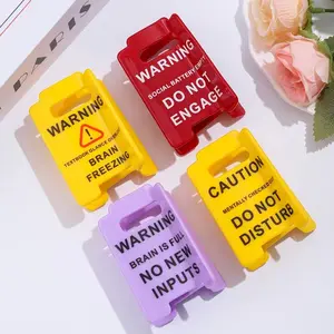 MUNBYN Funny  Hair Claw Clips Overstimulated Caution Sign Hair Clips Do Not Approach Sign Hair Accessories Non Slip Large Shark Jaw Clamps Strong Hold Hair Barrettes for Thick Thin Hair, 1Pcs
