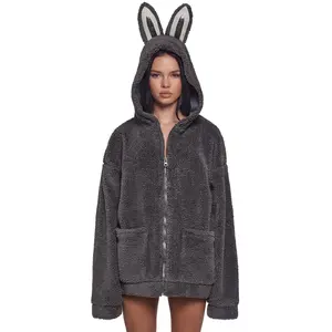 Labubu Sherpa Jacket - Gray