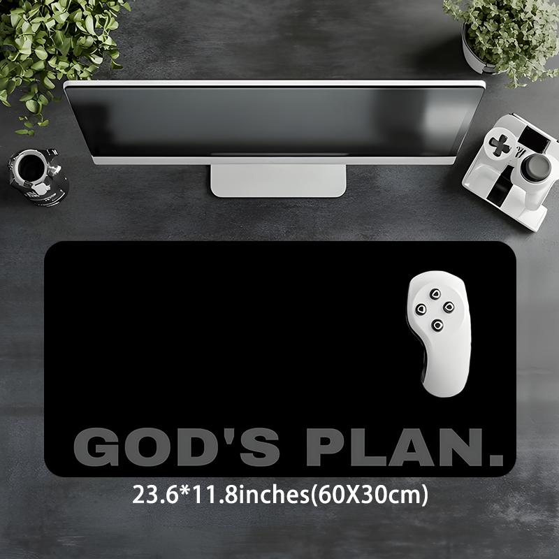 Black God's Plan Design Extra Large Gaming Mouse Pad,Aesthetic Desktop Drotection Pad,Washable Rubber Pad Non-Slip Lock Edge Multi-Size Mouse Pad Suitable For Home Office,Good Gift for Family and friends, Extended Mousepad