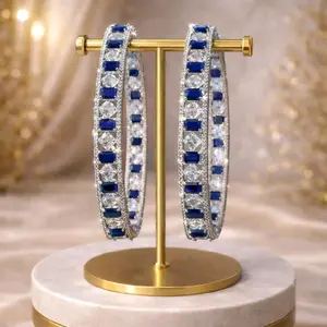 Stunning Silver AD bangle 2 piece set