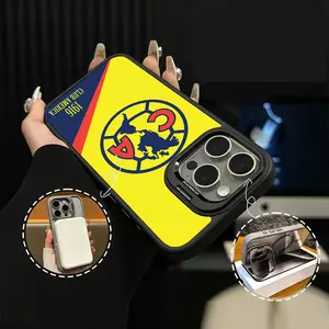 Mexico Club América Pattern Football Fan Merchandise Style Design Magsafe Casing For iphone 17 16 15 14 13 12 11 PRO PLUS MAX Hard TPU Metal lens frame Film Shockproof Protection Anti-Drop Protective Protector Camera Holder Phone Cases Shell Cover L1740
