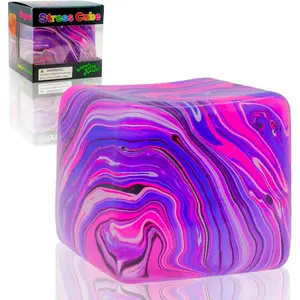 Squishy Sensory Squeeze Toys Stress Cube for Boys Girls, Gel Filled Stretchy Ice Cube Sugar Balls for Kids Adults, Slow Rising Stress Balls Fidget Toys Anxiety Relief for Autism, Ideal Gifts, Ages 3+