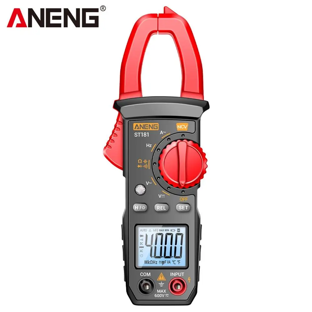 AC & DC Detection Clamp, Clamp Meter Voltmeter Ammeter with Digital Display, Ohmmeter Tester AC/DC LCD Digital Multimeter for Outdoor