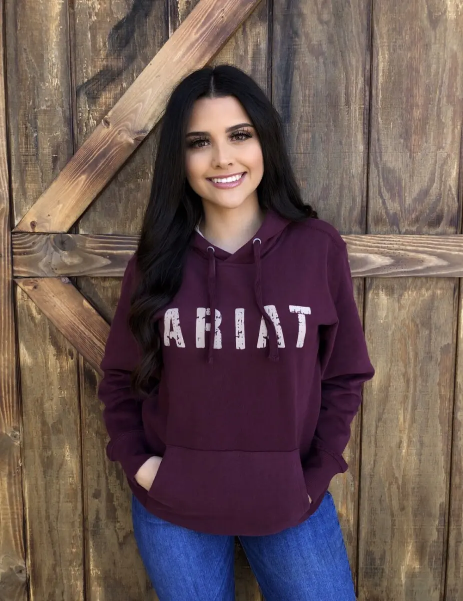 ARIAT – Women’s Real Logo Hoodie ( Grape Wine )