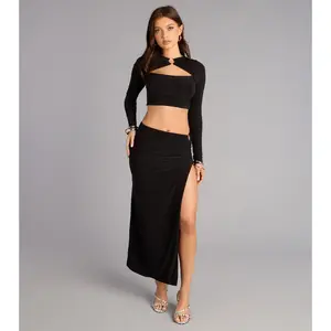 Cool Girl O-Ring High-Rise Maxi Skirt