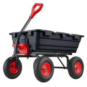 Heavy Duty Wheelbarrow and Garden Cart with 800 lbs Capacity, 10 Inch Wheels, 180° Rotating Handle - Durable Wheel Barrow for Lawn, Garden,Farm,Black durable poly dump cart