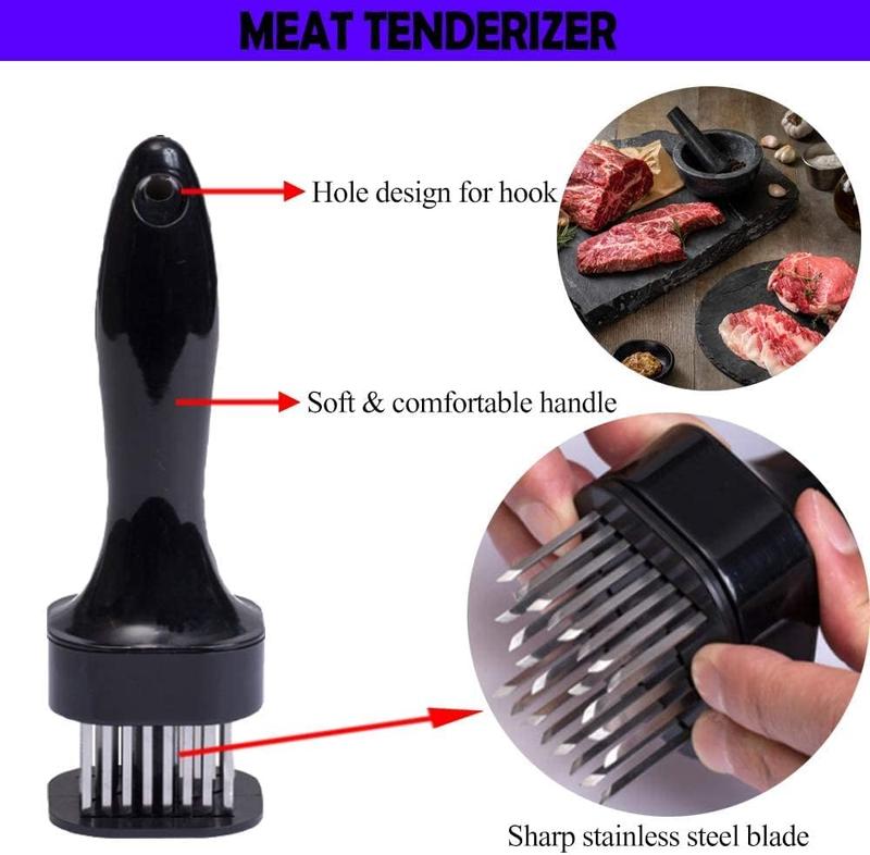 Meat Tenderizer with 24 Stainless Steel Blades for Tenderizing Steak & Grilled Meat Durable Compact Design Kitchen Essential