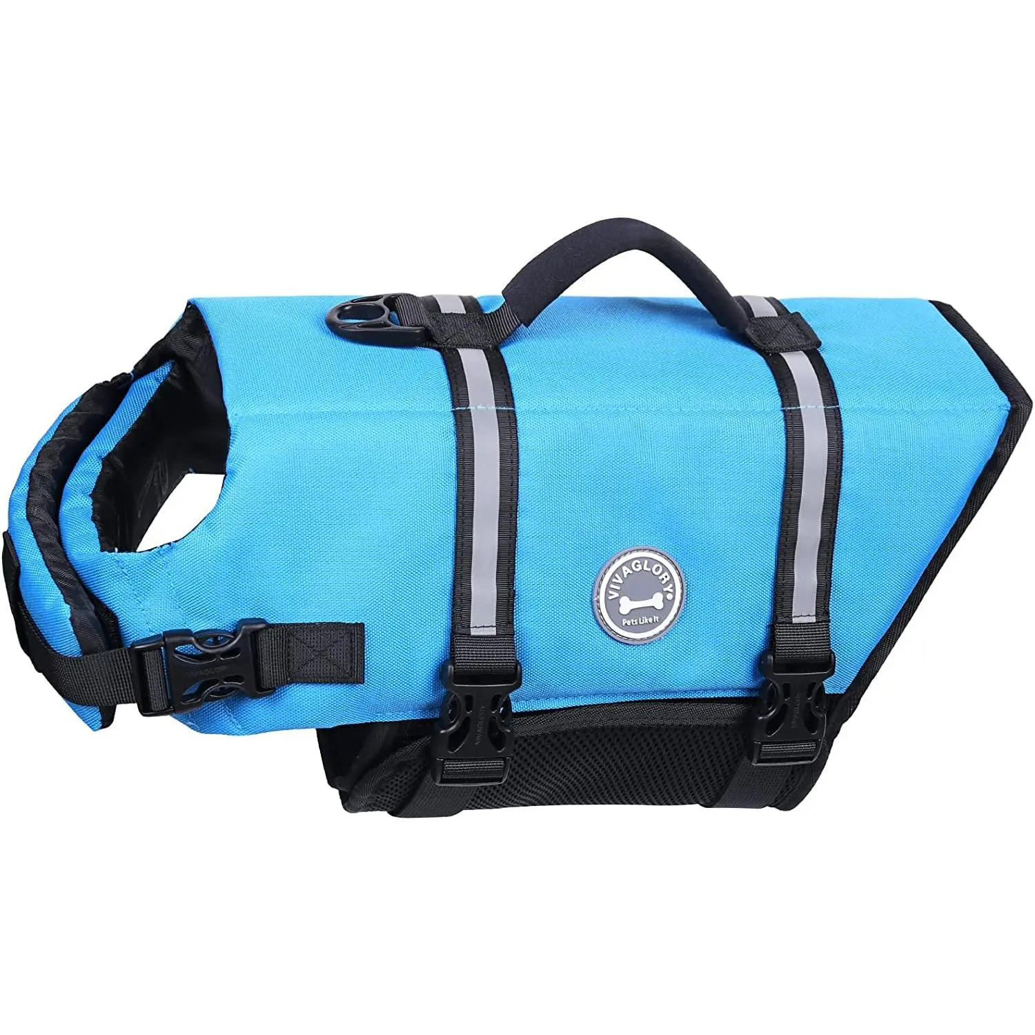 Ripstop Dog Life Jacket for Small Medium Large Dogs Boating, Swimming Vest for Dogs with Enhanced Visibility & Buoyancy, Blue