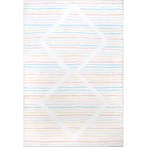 Alise Kids Striped Nursery or Playroom Area Rug