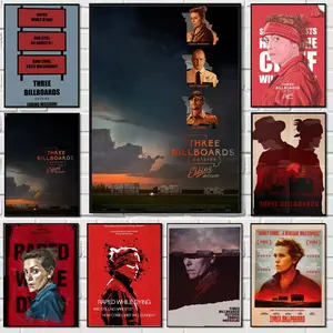 Three Billboards Outside Ebbing Missouri Poster HD Waterproof Art Poster Wall art print art suitable for living room bedroom bar parlor home decor gift fade-Resistant, Non-sticky, vibrant Dly Wall print
