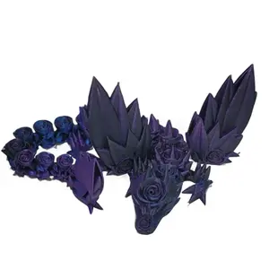 Rose Winged Dragon - 3D printed - Figurine Decor Eye