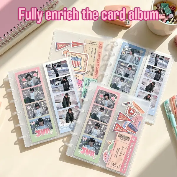Photo Booth Album – 20-page Clear Personalized Picture Frame Holds 2x6-inch photos, Polaroids, Cards & Tickets, Suitable for Adding Family, Idol or Personal Photos