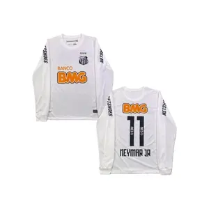 11 12Home Retro 11 Neymar White Long Sleeve Sports Jersey